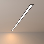 Линейный светодиодный встраиваемый светильник 128см 25Вт 3000К черный матовый 100-300-128