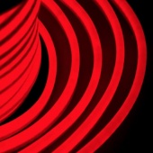 Красная неоновая светодиодная лента PJ neon 5 метров с адаптером питания 6х12, 12В, 9.6Вт, IP67, 120 LED/метр