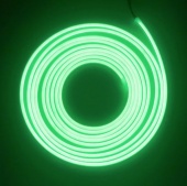 Зелёная неоновая светодиодная лента PJ neon 5 метров с адаптером питания 6х12, 12В, 9.6Вт, IP67, 120 LED/метр