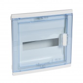 Щит встраиваемый Nedbox - с синей полупрозрачной скругленной дверью - 1 рейка - 12+2 модуля 001421