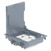 Напольная коробка с глубиной 75-105 мм - неукомплектованная - 12 модулей -антикоррозийное покрытие - серый RAL 7031 089605