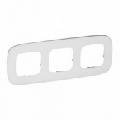 Рамка тройная VALENA Allure (Legrand) универсальная 755543 (Белое стекло)