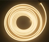 Тёплая белая неоновая светодиодная лента PJ neon 5 метров с адаптером питания 6х12, 12В, 9.6Вт, IP67, 120 LED/метр