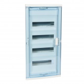 Щит встраиваемый Nedbox - с синей полупрозрачной скругленной дверью - 4 rрейки - 48+8 модуля 001424