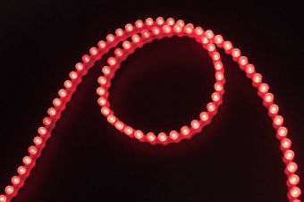 Лента светодиодная  DIP 5мм, 96 LED/м, 7,7 Вт/м, 12В , IP68, Цвет: Красный, 970мм