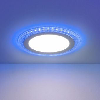Встраиваемый светодиодный светильник DLR024 7+3W 4200K Blue
