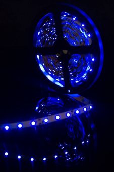 Лента светодиодная стандарт 3528, 60 LED/м, 4,8 Вт/м, 12В , IP20, Цвет: Синий