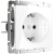 Розетка с заземлением и шторками (белая) WL01-SKGS-01-IP44