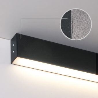 Линейный светодиодный накладной односторонний светильник 103см 20Вт 6500К черная шагрень 101-100-30-103
