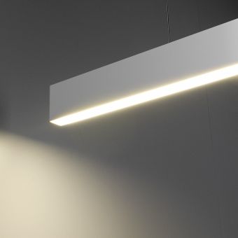Линейный светодиодный подвесной односторонний светильник 103см 20Вт 3000К матовое серебро 101-200-30-103