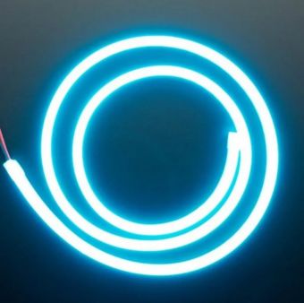 Голубая неоновая светодиодная лента PJ neon 5 метров с адаптером питания 6х12, 12В, 9.6Вт, IP67, 120 LED/метр