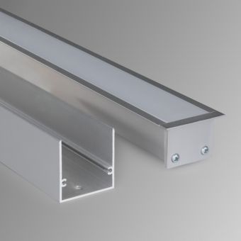 Линейный светодиодный встраиваемый светильник 53см 10Вт 4200К матовое серебро 100-300-53