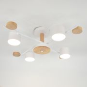 Люстра под лампу General  GCHL-4GX53-M Белая+Дерево Венто